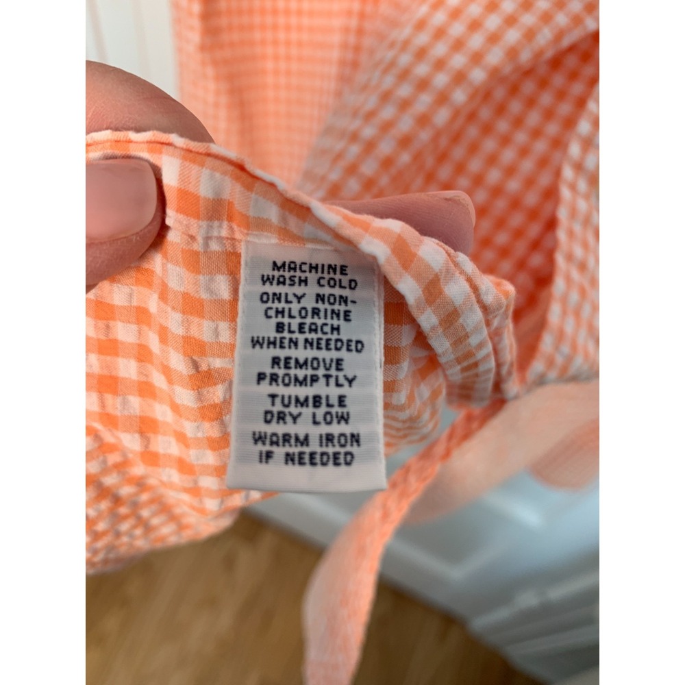 Polo Ralph Lauren Orange Gingham Seersucker Sport Shirt Classic Fit / 3XL T - Picture 9 of 16